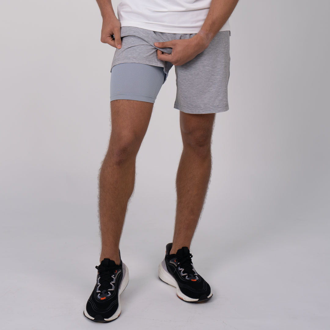 SHORTS DE RENDIMIENTO CON MALLA INTERNA 2 EN 1 FLEXMAX