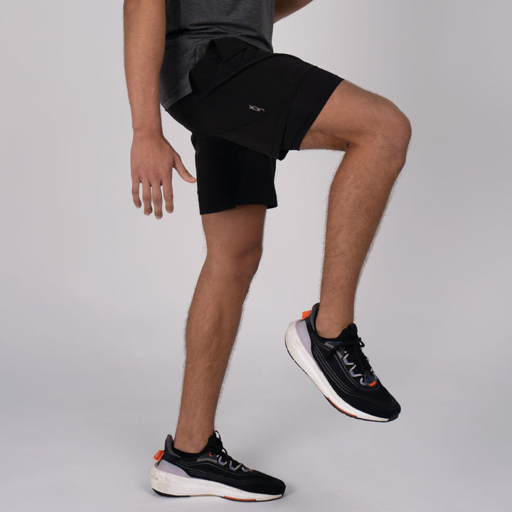 SHORTS DE RENDIMIENTO CON MALLA INTERNA 2 EN 1 FLEXMAX